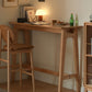 Mesa de comedor contemporánea con caballete, mesa de taburete de bar de madera maciza