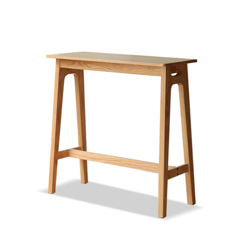 Mesa de comedor contemporánea con caballete, mesa de taburete de bar de madera maciza