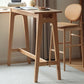 Mesa de comedor contemporánea con caballete, mesa de taburete de bar de madera maciza