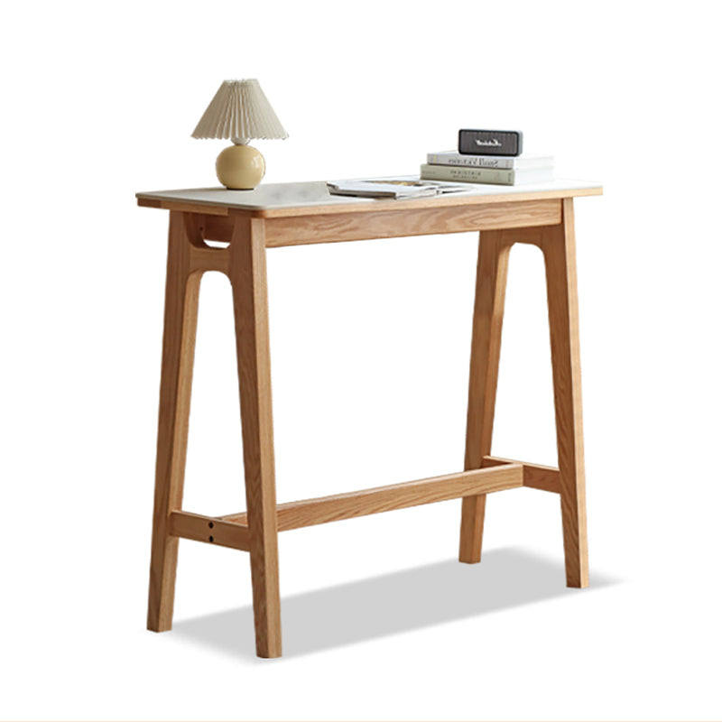 Mesa de comedor contemporánea con caballete, mesa de taburete de bar de madera maciza