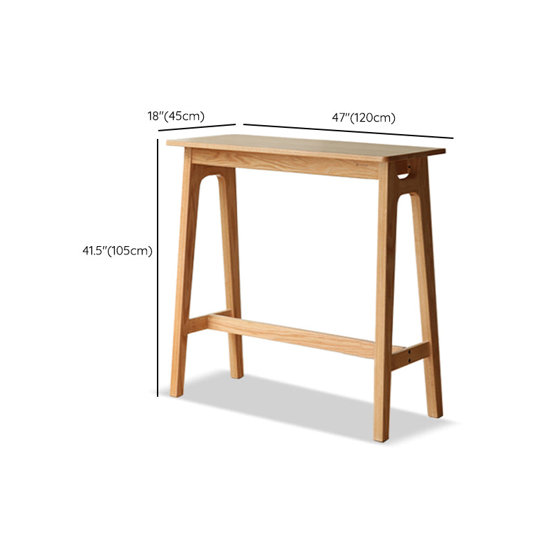 Mesa de comedor contemporánea con caballete, mesa de taburete de bar de madera maciza