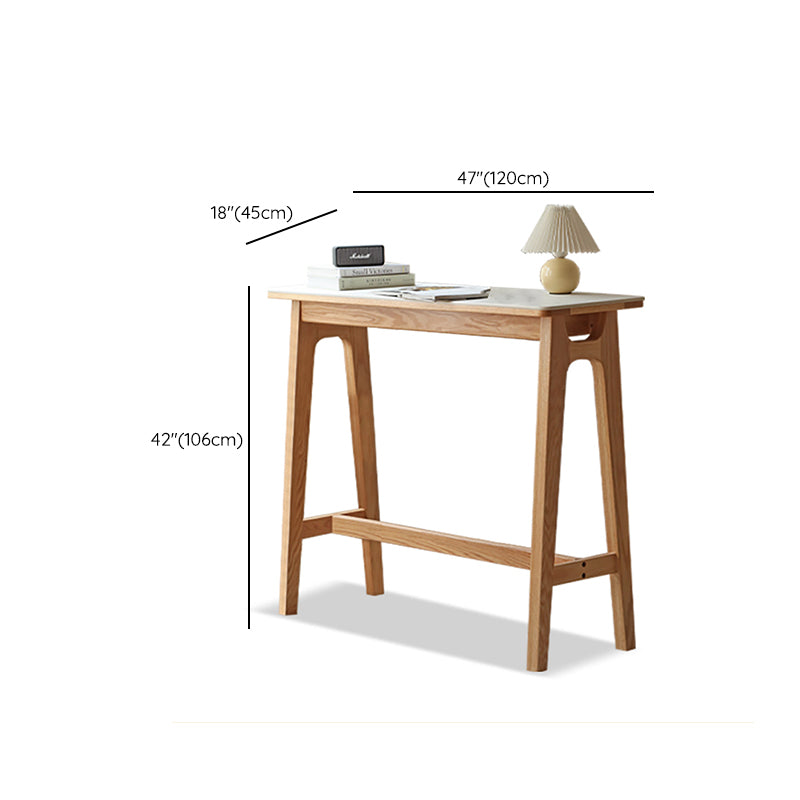 Mesa de comedor contemporánea con caballete, mesa de taburete de bar de madera maciza