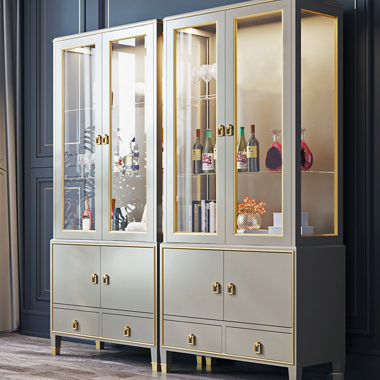 Luxury Floor Wine Rack Solid Wood Wine Bottle Rack with Glass Doors Clearhalo 'furn' 'furn_wine_racks' 'Furniture' 'Kitchen & Dining Furniture' 'Wine Racks' 'wine_racks' 7448897