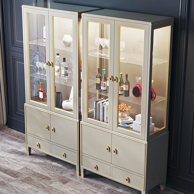 Luxury Floor Wine Rack Solid Wood Wine Bottle Rack with Glass Doors Clearhalo 'furn' 'furn_wine_racks' 'Furniture' 'Kitchen & Dining Furniture' 'Wine Racks' 'wine_racks' 7448898