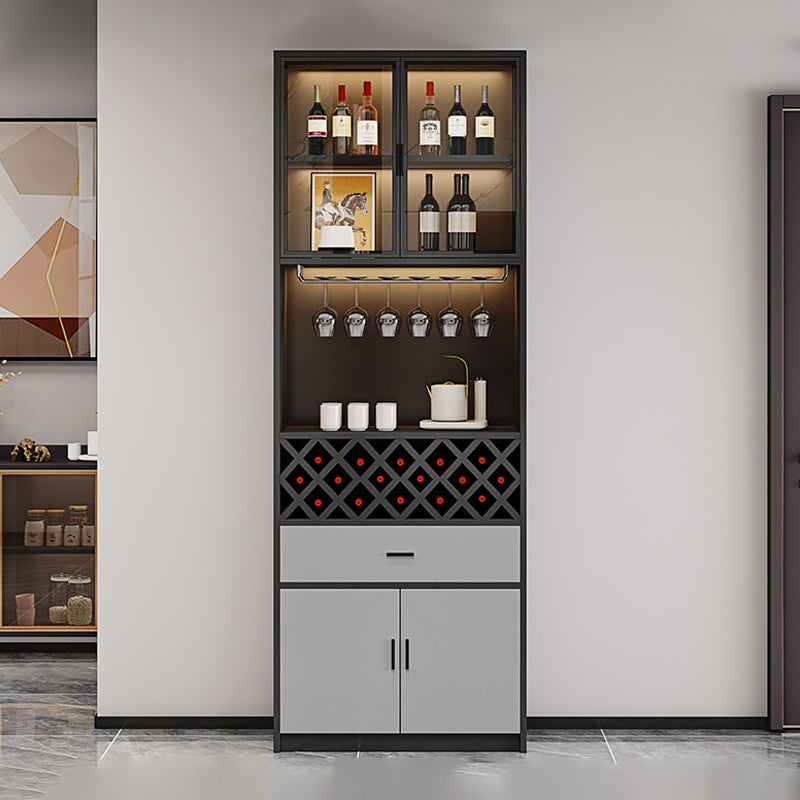 Moderne vloer wijnrek glazen deur wijnflessen rek voor woonkamer, zonder lichten