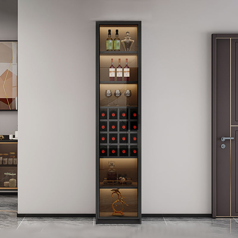 Moderne vloer wijnrek glazen deur wijnflessen rek voor woonkamer, zonder lichten
