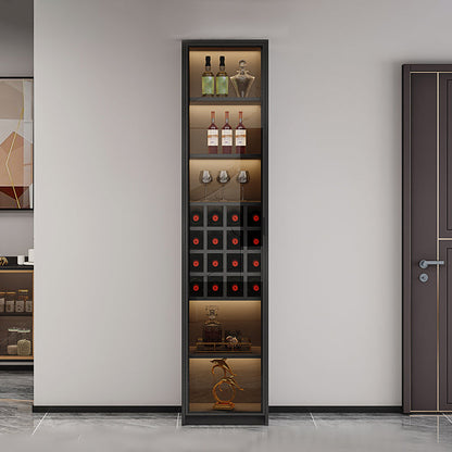 Moderne vloer wijnrek glazen deur wijnflessen rek voor woonkamer, zonder lichten