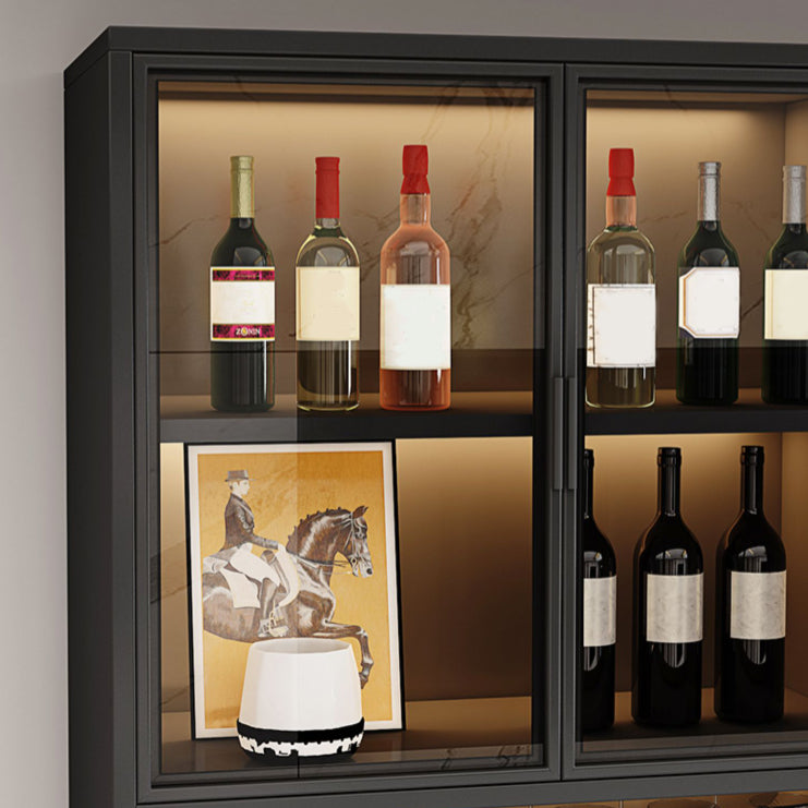 Moderne vloer wijnrek glazen deur wijnflessen rek voor woonkamer, zonder lichten