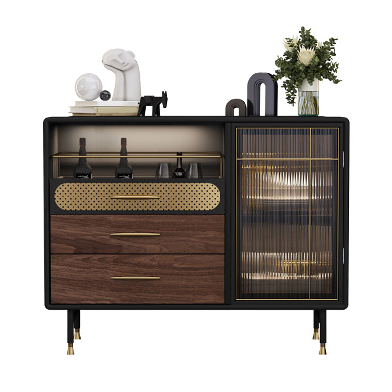 Mesa de buffet contemporánea Buffet de madera de imitación con iluminación para la cocina