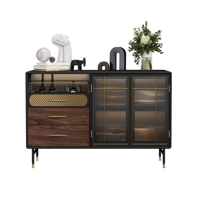 Mesa de buffet contemporánea Buffet de madera de imitación con iluminación para la cocina