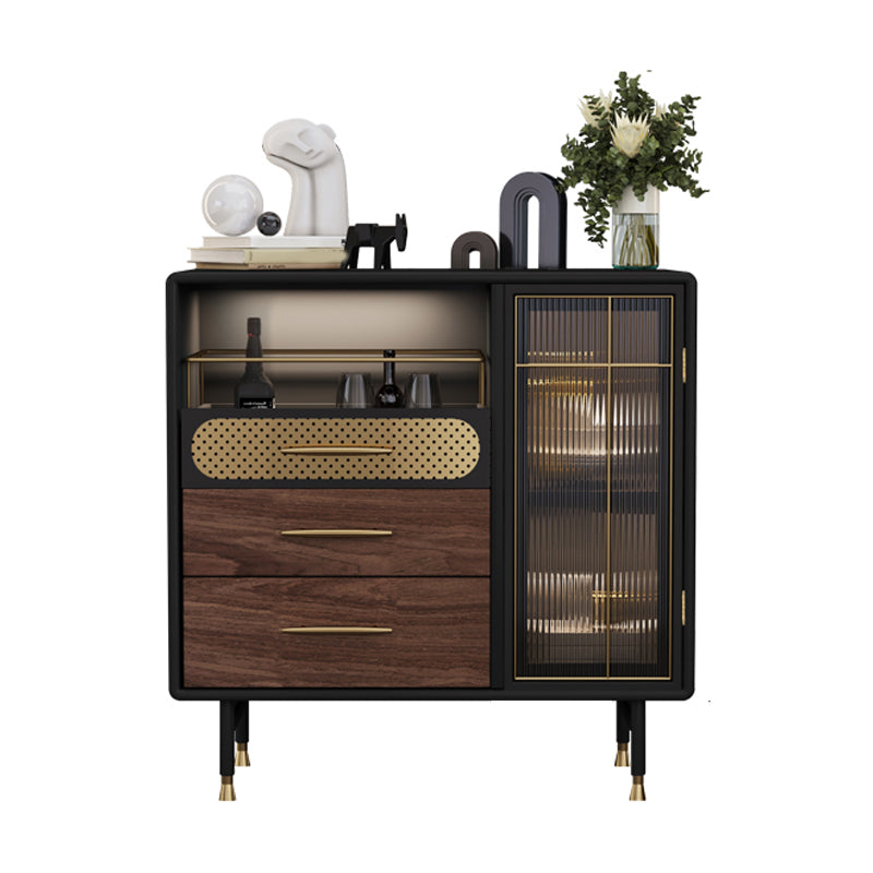 Mesa de buffet contemporánea Buffet de madera de imitación con iluminación para la cocina