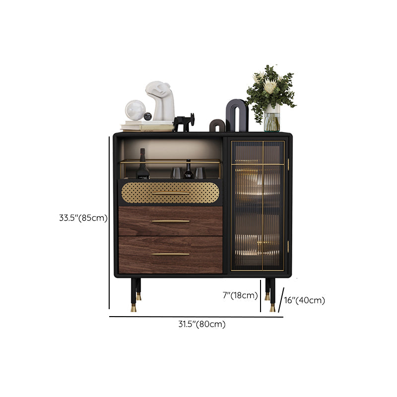 Mesa de buffet contemporánea Buffet de madera de imitación con iluminación para la cocina