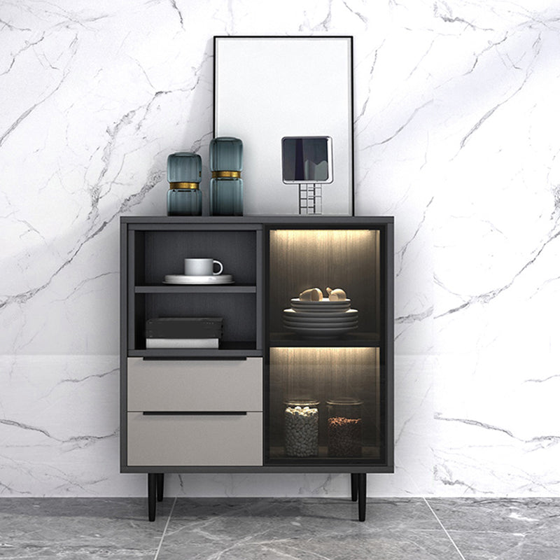 Sideboardteboard contemporaneo Sideboard in legno finto con illuminazione per cucina