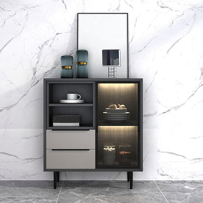 Sideboardteboard contemporaneo Sideboard in legno finto con illuminazione per cucina