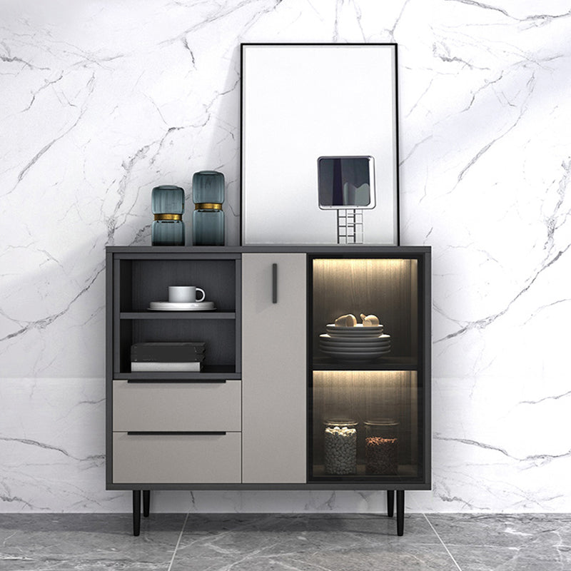 Sideboardteboard contemporaneo Sideboard in legno finto con illuminazione per cucina