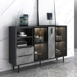 Sideboardteboard contemporaneo Sideboard in legno finto con illuminazione per cucina