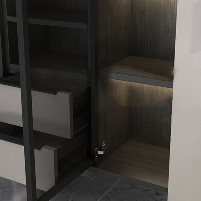 Sideboardteboard contemporaneo Sideboard in legno finto con illuminazione per cucina