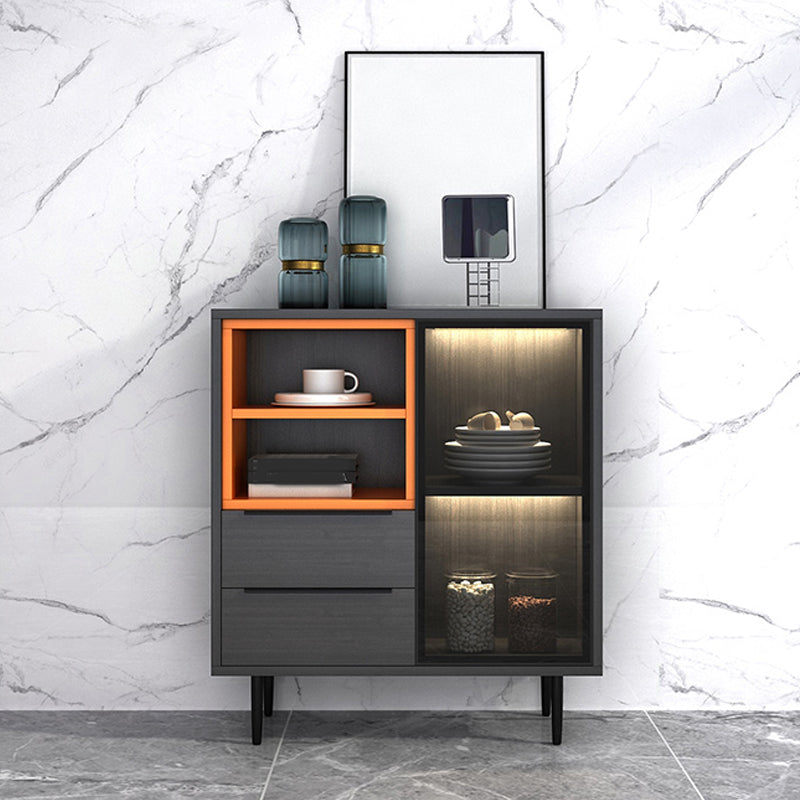 Sideboardteboard contemporaneo Sideboard in legno finto con illuminazione per cucina