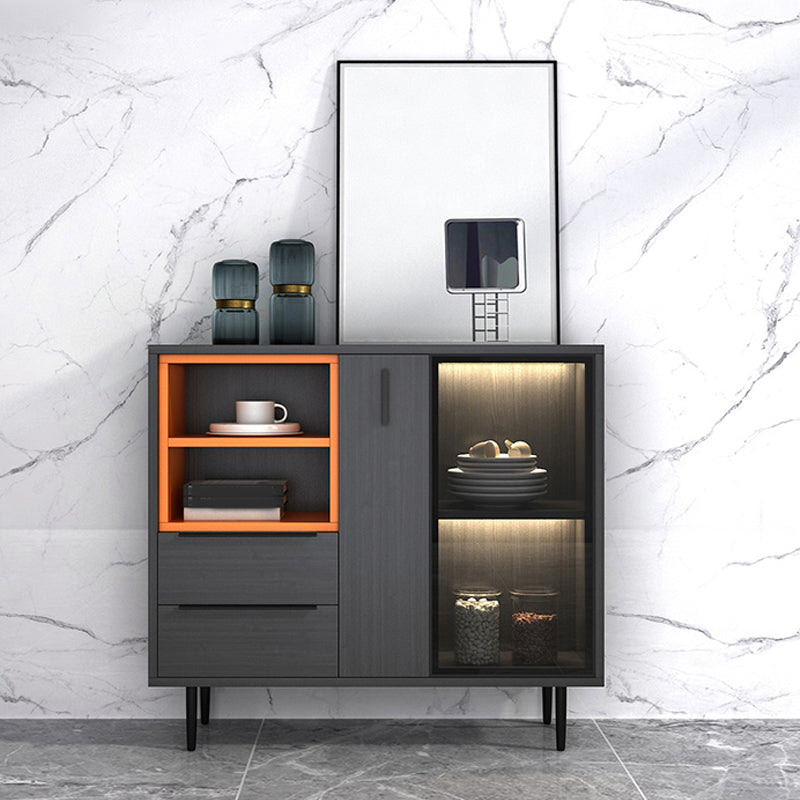 Sideboardteboard contemporaneo Sideboard in legno finto con illuminazione per cucina