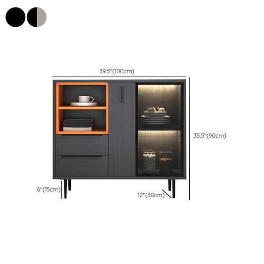 Sideboardteboard contemporaneo Sideboard in legno finto con illuminazione per cucina