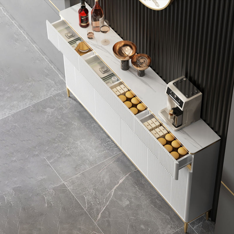 Glam Sideboard Table Stone Sideboard Cabinet with Doors for Kitchen Clearhalo 'buffet_sideboard' 'Buffets & Sideboards' 'furn' 'furn_buffet_sideboard' 'Furniture' 'Kitchen & Dining Furniture' 7449107