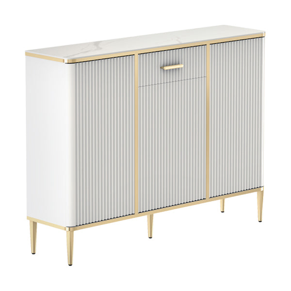 Glam Sideboard Table Stone Sideboard Cabinet with Doors for Kitchen 39.5"L x 10"W x 31.5"H Clearhalo 'buffet_sideboard' 'Buffets & Sideboards' 'furn' 'furn_buffet_sideboard' 'Furniture' 'Kitchen & Dining Furniture' 7449109