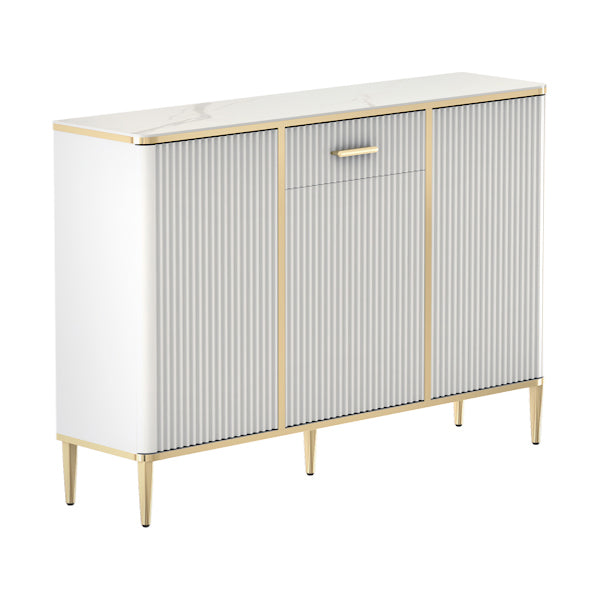 Glam Sideboard Table Stone Sideboard Cabinet with Doors for Kitchen 47"L x 10"W x 31.5"H Clearhalo 'buffet_sideboard' 'Buffets & Sideboards' 'furn' 'furn_buffet_sideboard' 'Furniture' 'Kitchen & Dining Furniture' 7449111