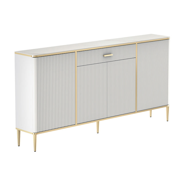 Glam Sideboard Table Stone Sideboard Cabinet with Doors for Kitchen 59"L x 10"W x 31.5"H Clearhalo 'buffet_sideboard' 'Buffets & Sideboards' 'furn' 'furn_buffet_sideboard' 'Furniture' 'Kitchen & Dining Furniture' 7449113