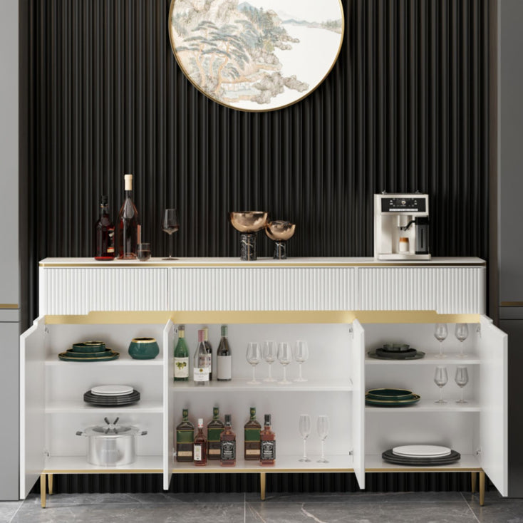 Glam Sideboard Table Stone Sideboard Cabinet with Doors for Kitchen Clearhalo 'buffet_sideboard' 'Buffets & Sideboards' 'furn' 'furn_buffet_sideboard' 'Furniture' 'Kitchen & Dining Furniture' 7449114