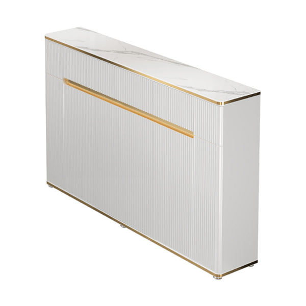 Glam Sideboard Table Stone Sideboard Cabinet with Doors for Kitchen 43.3"L x 9.8"W x 33.5"H Clearhalo 'buffet_sideboard' 'Buffets & Sideboards' 'furn' 'furn_buffet_sideboard' 'Furniture' 'Kitchen & Dining Furniture' 7449117