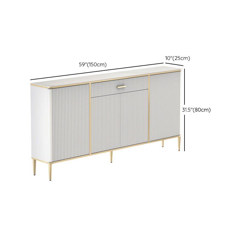 Glam Sideboard Table Stone Sideboard Cabinet with Doors for Kitchen Clearhalo 'buffet_sideboard' 'Buffets & Sideboards' 'furn' 'furn_buffet_sideboard' 'Furniture' 'Kitchen & Dining Furniture' 7449131