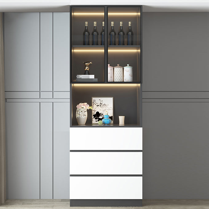 Modern Sideboard Cabinet Faux Wood Sideboard with Doors for Kitchen Clearhalo 'buffet_sideboard' 'Buffets & Sideboards' 'furn' 'furn_buffet_sideboard' 'Furniture' 'Kitchen & Dining Furniture' 7449245