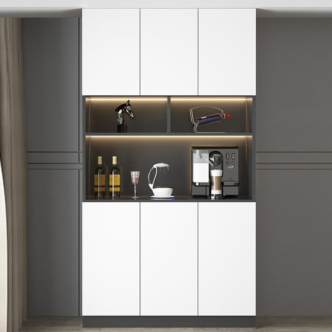 Modern Sideboard Cabinet Faux Wood Sideboard with Doors for Kitchen 47"L x 16"W x 87"H Black-White Clearhalo 'buffet_sideboard' 'Buffets & Sideboards' 'furn' 'furn_buffet_sideboard' 'Furniture' 'Kitchen & Dining Furniture' 7449247