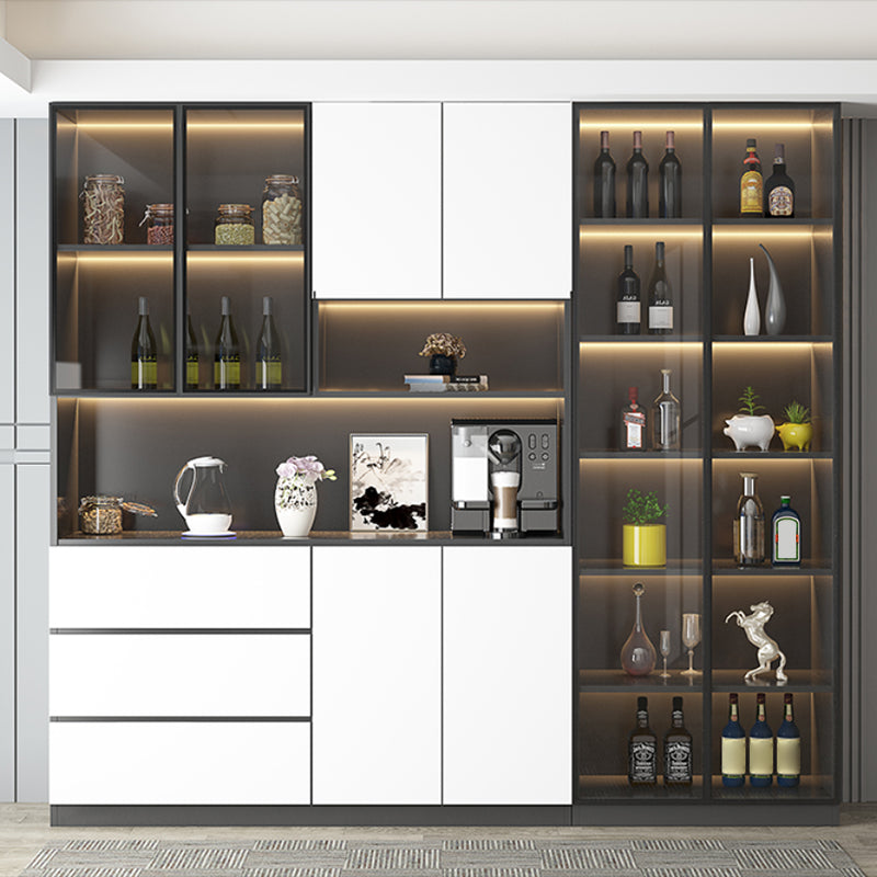 Modern Sideboard Cabinet Faux Wood Sideboard with Doors for Kitchen Clearhalo 'buffet_sideboard' 'Buffets & Sideboards' 'furn' 'furn_buffet_sideboard' 'Furniture' 'Kitchen & Dining Furniture' 7449250