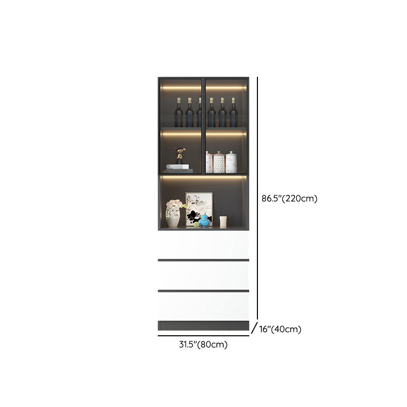 Modern Sideboard Cabinet Faux Wood Sideboard with Doors for Kitchen Clearhalo 'buffet_sideboard' 'Buffets & Sideboards' 'furn' 'furn_buffet_sideboard' 'Furniture' 'Kitchen & Dining Furniture' 7449259