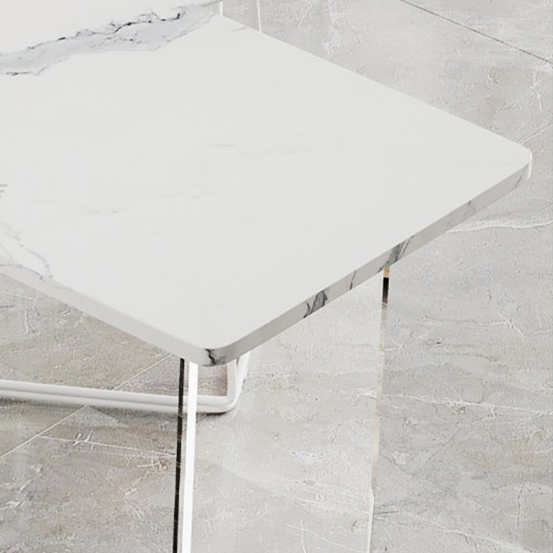 Rectangle Bar Pub Table Set 3 Pcs Stone Top Bar Table and Metal Frame Stools Clearhalo 'Bar Furniture' 'furn' 'furn_home_bar_bar_sets' 'Furniture' 'Home Bars & Bar Sets' 'home_bar_bar_sets' 'Kitchen & Dining Furniture' 7449290