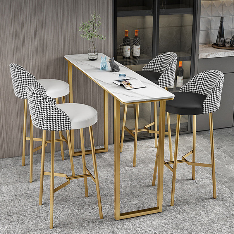 Juego de mesa de bar de estilo moderno, juego de pub de piedra rectangular de 1/2/5 piezas para interior