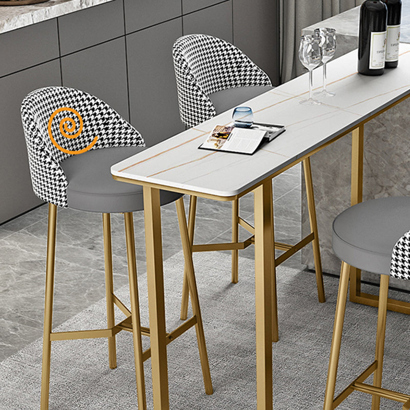 Juego de mesa de bar de estilo moderno, juego de pub de piedra rectangular de 1/2/5 piezas para interior