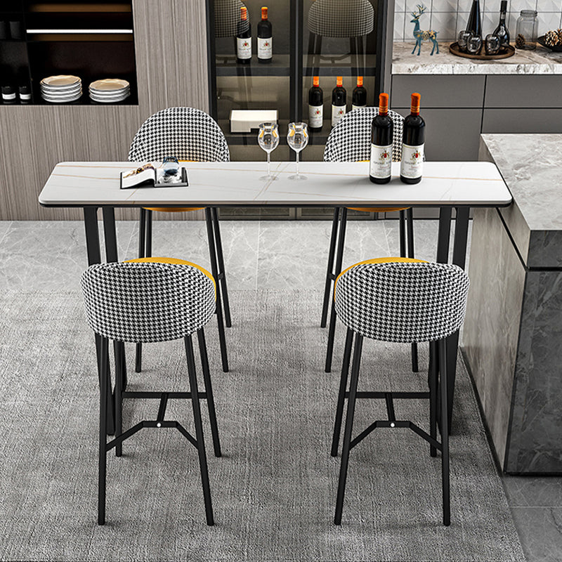 Juego de mesa de bar de estilo moderno, juego de pub de piedra rectangular de 1/2/5 piezas para interior