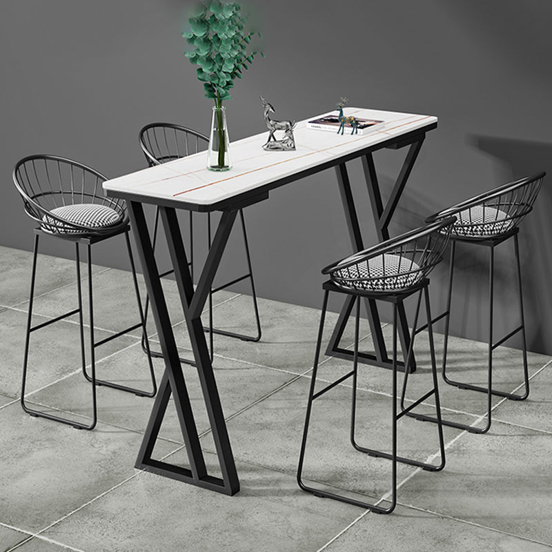 Bartisch-Set aus Stein im modernen Stil, 1/2/5-teilig, rechteckiges Pub-Set für den Innenbereich