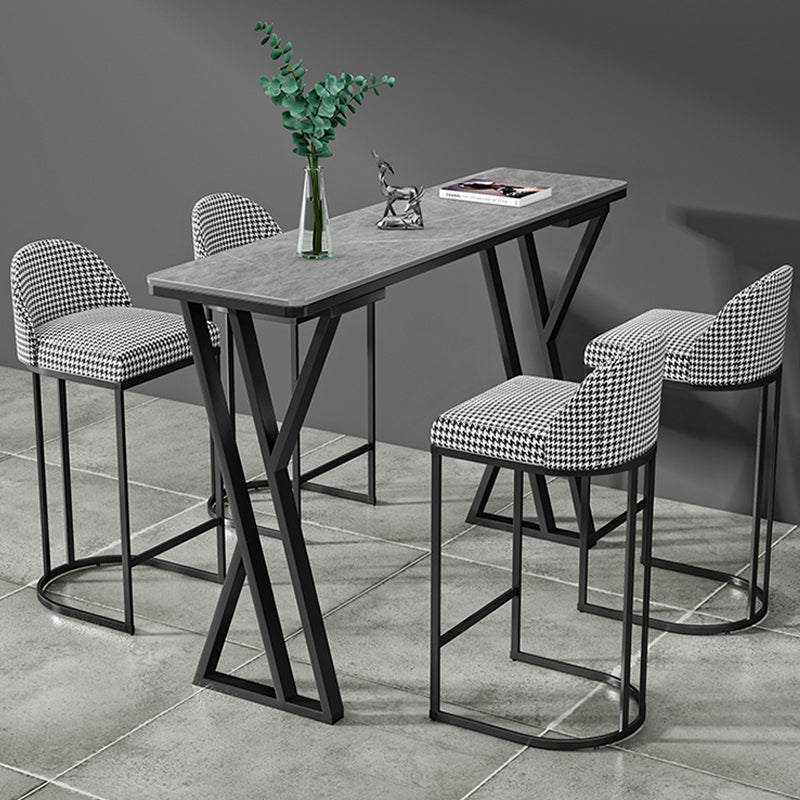 Bartisch-Set aus Stein im modernen Stil, 1/2/5-teilig, rechteckiges Pub-Set für den Innenbereich