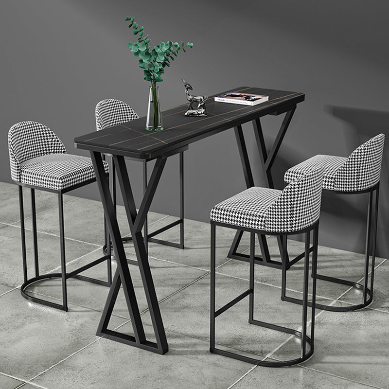 Bartisch-Set aus Stein im modernen Stil, 1/2/5-teilig, rechteckiges Pub-Set für den Innenbereich