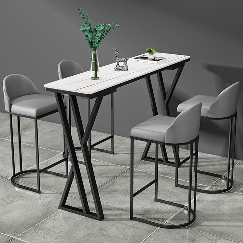 Bartisch-Set aus Stein im modernen Stil, 1/2/5-teilig, rechteckiges Pub-Set für den Innenbereich