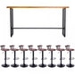 Industrial Style Pub Dining Set 1/2/5/9 Pcs Rectangular Solid Wood Pub Set for Home