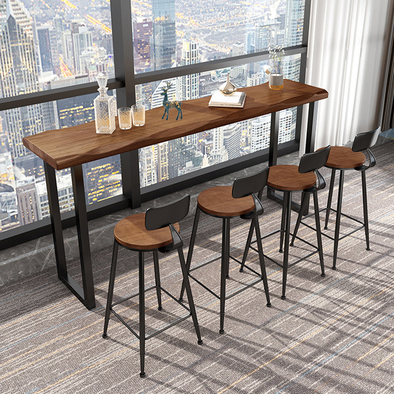 Industrial Pub Dining Set 1/2/5 Pcs Rectangular Solid Wood Pub Set for Home Clearhalo 'Bar Furniture' 'furn' 'furn_home_bar_bar_sets' 'Furniture' 'Home Bars & Bar Sets' 'home_bar_bar_sets' 'Kitchen & Dining Furniture' 7449408