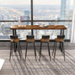 Industrial Pub Dining Set 1/2/5 Pcs Rectangular Solid Wood Pub Set for Home Table & Chair(s) 39.4"L x 15.7"W x 41.3"H Brown Clearhalo 'Bar Furniture' 'furn' 'furn_home_bar_bar_sets' 'Furniture' 'Home Bars & Bar Sets' 'home_bar_bar_sets' 'Kitchen & Dining Furniture' 7449409