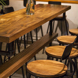 Industrial Style Pub Dining Set 1/2/9 Pcs Rectangular Solid Wood Pub Set for Home