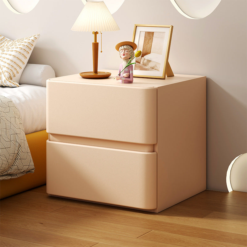 Table de nuit en bois fausse armoire de chevet contemporaine avec 2 tiroirs