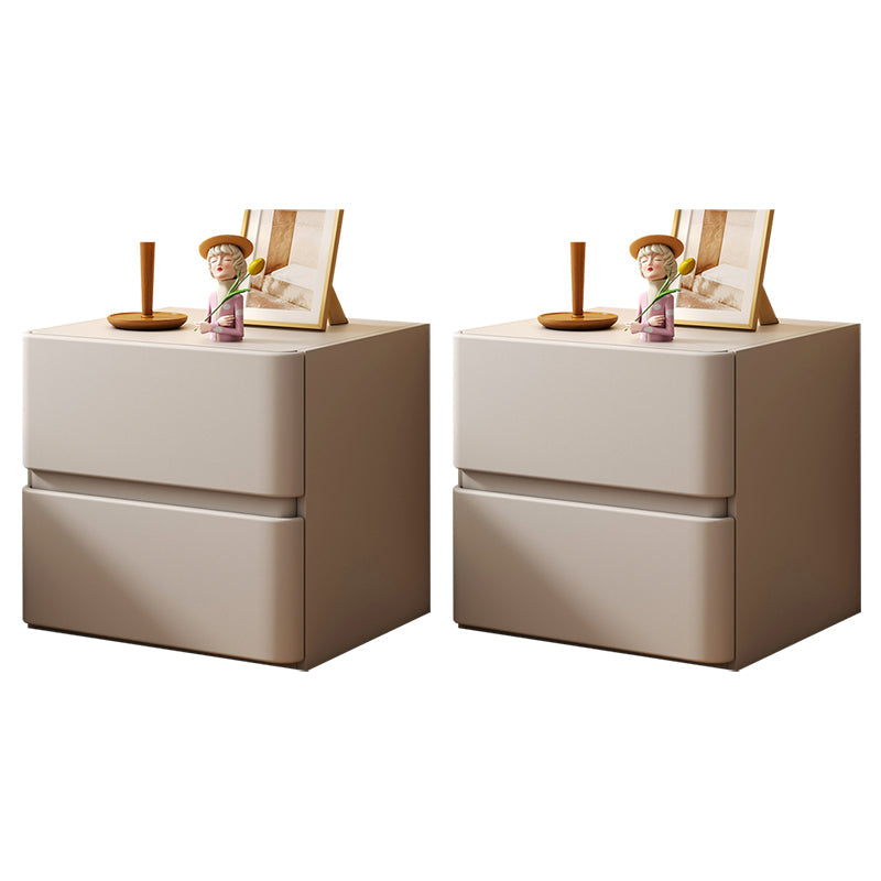 Table de nuit en bois fausse armoire de chevet contemporaine avec 2 tiroirs