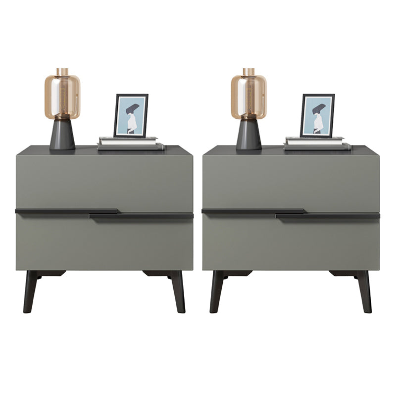 2つの引き出し付きのコンテンポラリーナイトテーブルフェイクウッドベッドサイドキャビネット